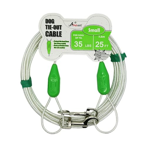 Petest 25ft Reflective Tie-Out Cable for Small Dogs