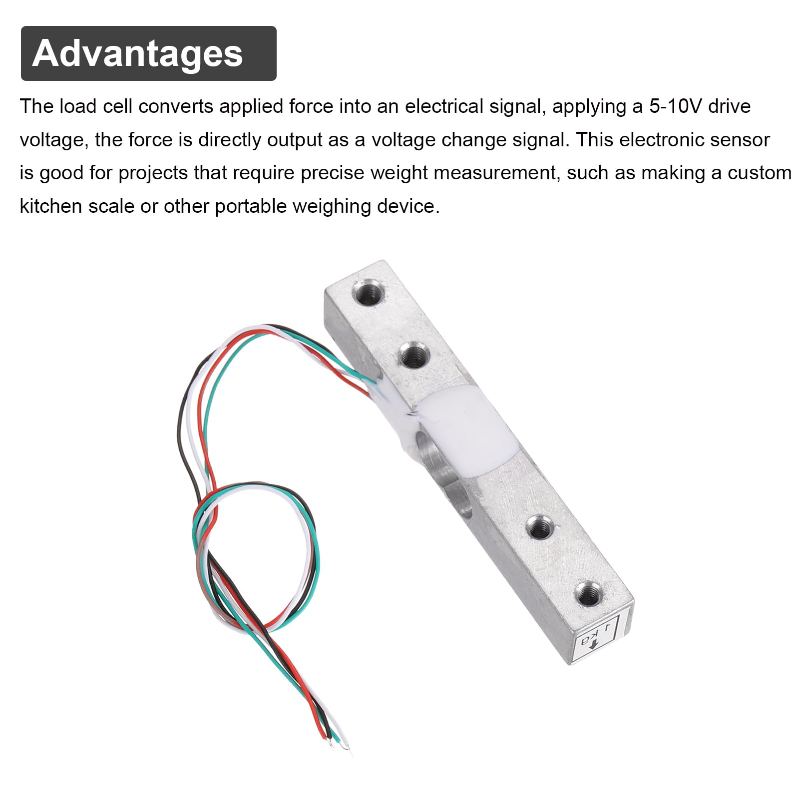QUARKZMAN Sensori di Pesatura, 4 Set Sensore Peso Cella Carico Digitale 1Kg + Modulo Hx711 Sensore Pesatura 24 Bit Precisione A/D Doppio Canale per Kit Bilancia Cucina Elettronica Portatile