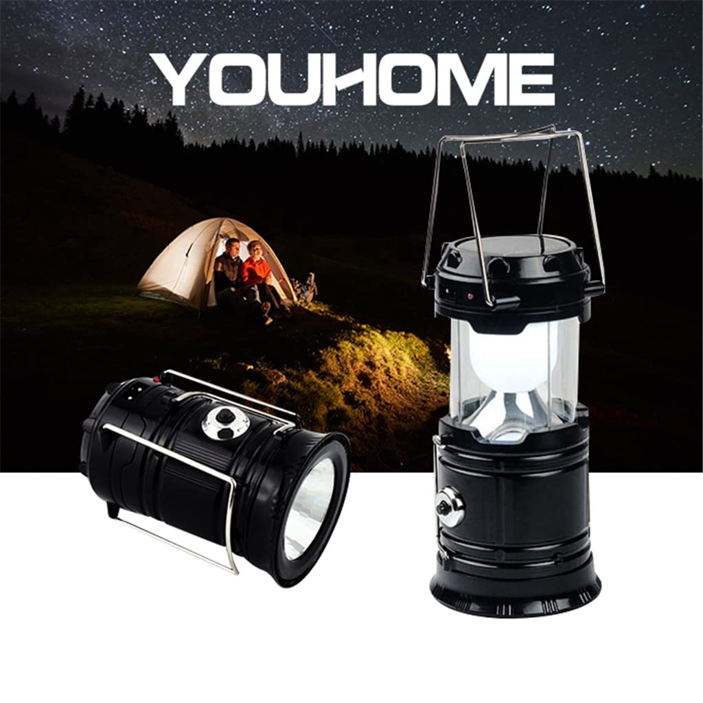 LED Lantern Light Solar Outdoor Camping Tent Light USB Rechargeable Foldable Emergency Light Hiking Lantern
