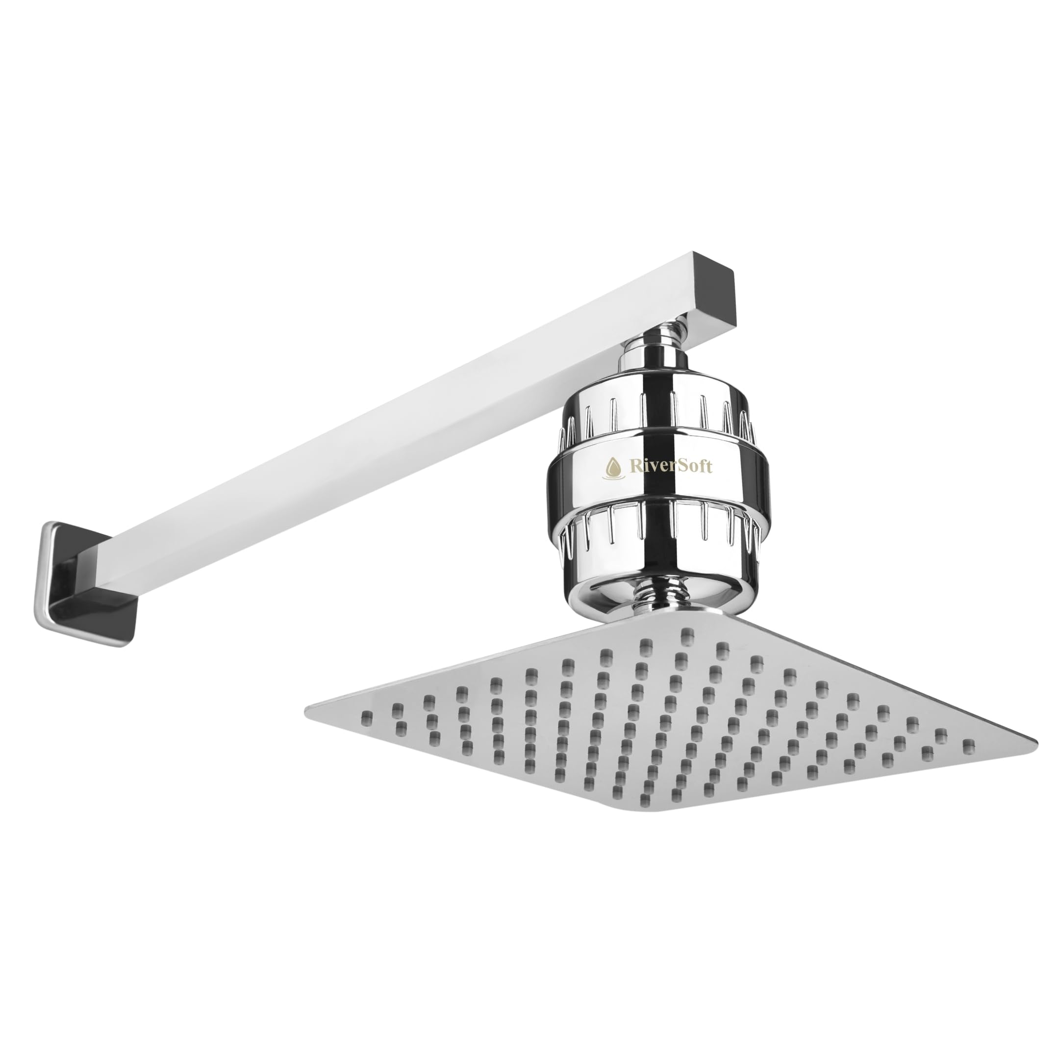 RiverSoft Combo Rain-Shower Set, 8 Inch x 8 Inch rain shower with shower arm 18 inch and SF-15 Shower filter for hard water | Water softener for bathroom (SS304, ABS, Chrome) (B08T1LQBV5) Amazon Price History, Amazon Price Tracker