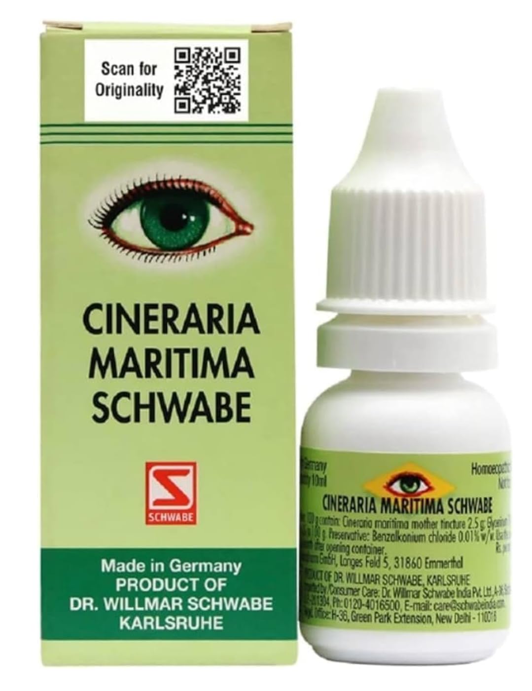 homocos-15 Cineraria Maritima Schwabe Eyee Drops With Alc. NEW IMPROVED FORMULA - 10ml - SET OF 1 - Image 2 thumbnail