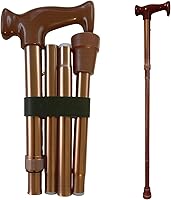 Vista 1 de DMI - Bastón plegable ajustable con mango ergonómico, ligero, resistente y soporta hasta 250 libras, ideal para viajes, bastón para caminar, bronce