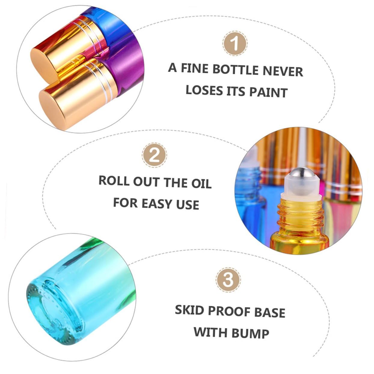 20stücke Glas-roll-fläschchen für Ätherische Öle Parfüm-fläschchen mit Transparentem Glas und Rollmechanismus für Einfache Anwendung und Reisen Zufällige Farbe