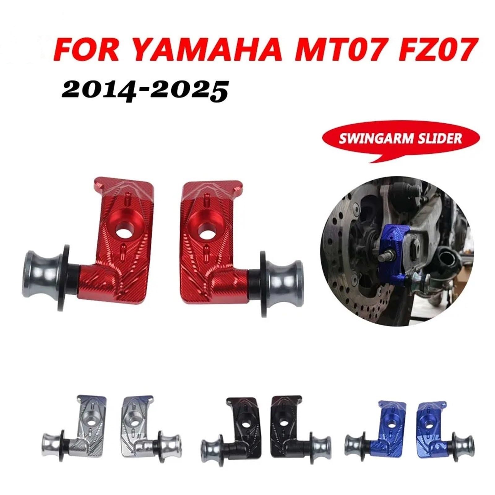 Tendicatena Distribuzione Misura Per Yamaha Misura Per MT-07 FZ07 FZ-07 FZ MT 07 2014-2024 MT07 Asse Catena Regolatore Cursore Swingar Spool montaggio Tendicatena a camme(Black)