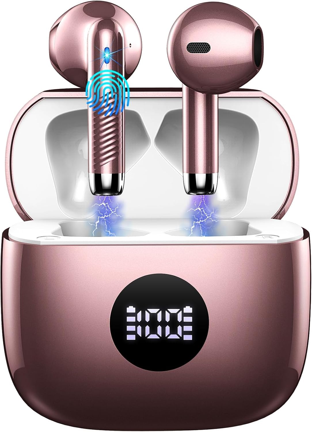 Bluetooth Headphones Bluetooth 5.4, Wireless Headphones with 4 ENC Noise Cancellation Mic, In-Ear Headphones 40 Hours Playback, Wireless HiFi Stereo Headphones IP7 Waterproof for iOS & 120309