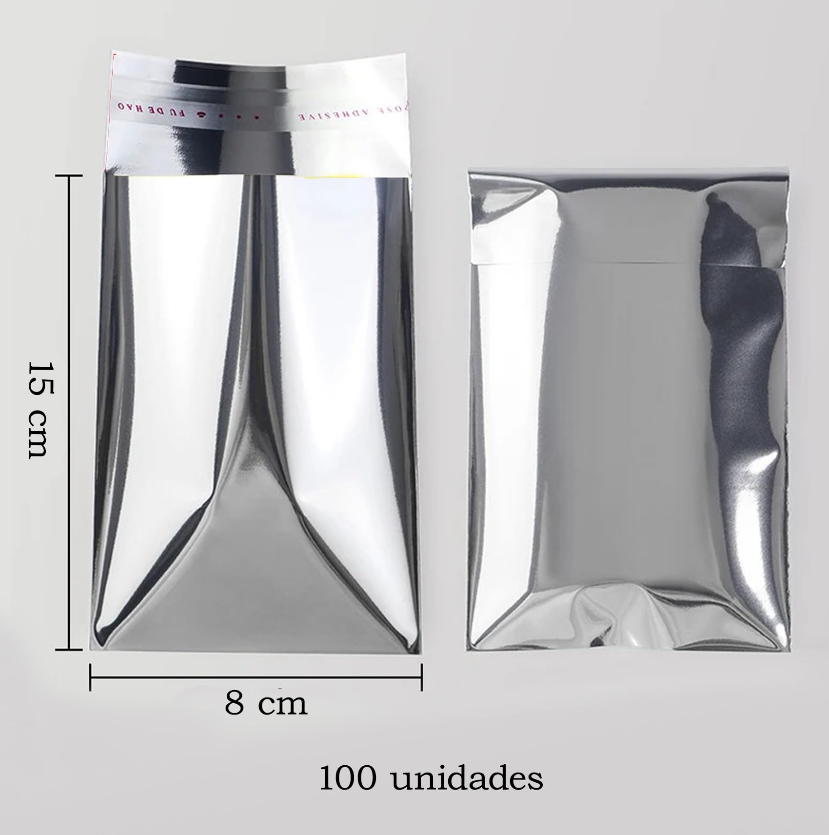100 Enveloppes Métallisées Argentées 13x18 Cm - Fermeture Autocollante Pour Cadeaux Et événements