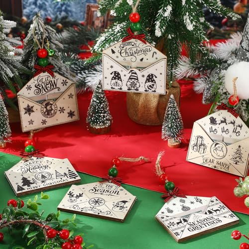 Porte-billets de Noël en bois idéal pour cadeaux d'invités et fêtes d'hiver - 2