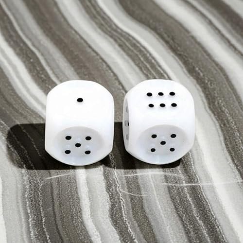 Miniatura 6 de Dados táctiles blancos con puntas negras elevadas D6 de 0.787 in (25/32 pulgadas), paquete de 2 dados Koplow Games