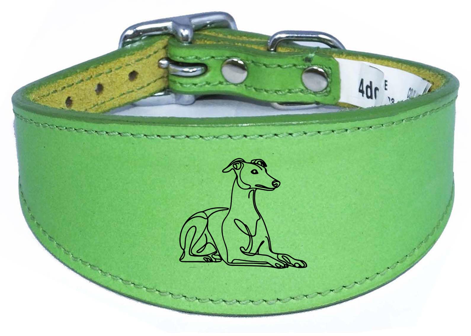 Sighthound Collar, Luxury Padded Leather, Handmade, for Greyhound and Whippet NL32