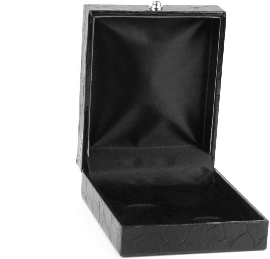 GenericImporte Black PU Leather Tie Clip Cufflinks Storage Gift Box Case Display Showcase