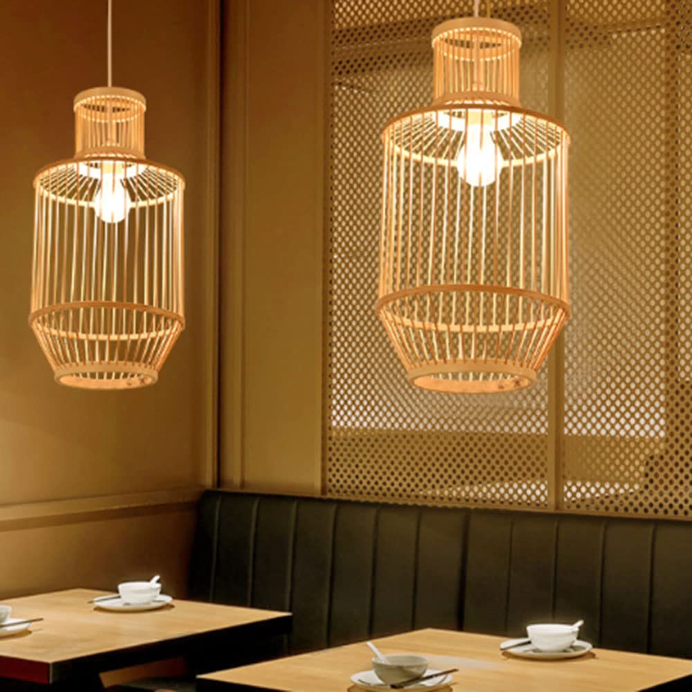 Lampadario , Lampadario retrò in bambù intrecciato a mano in rattan, stile pastorale naturale, fatto a mano, luci sospese fai da te, stile nordico sud-est asiatico, lampadario ovale in vimini for rist
