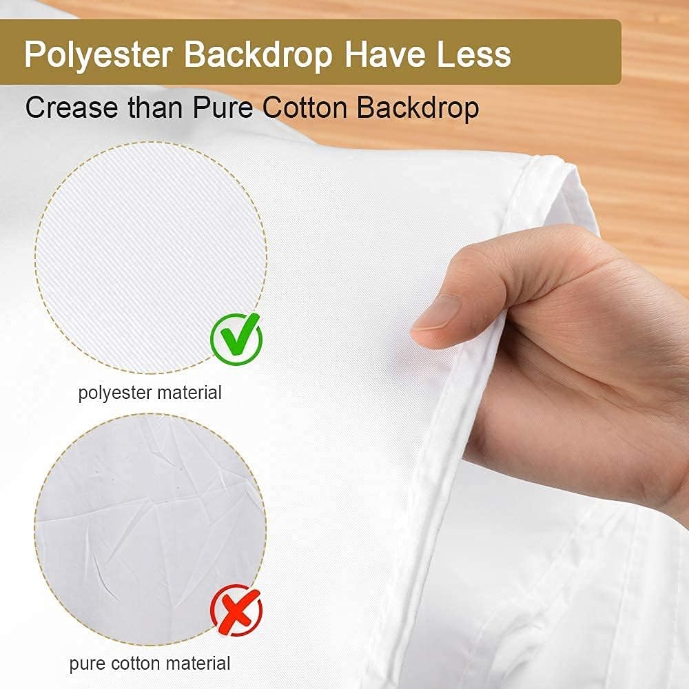 Get Special Price UTEBIT 6x9ft White Backdrop, White Photo Backdrop, Collapsible White Background Backdrop Curtain with 4 Spring Clamps Clips for Photoshoot Photography Video Television Live Broadcast, Polyester