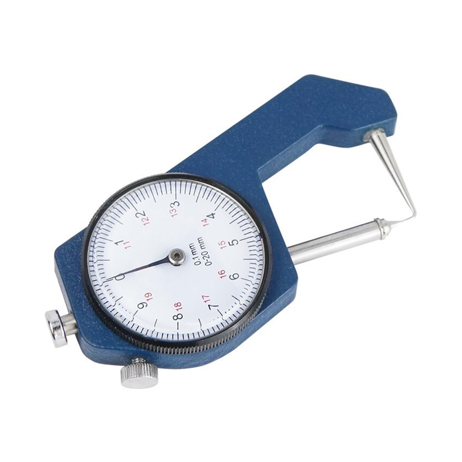 Medidor de espesor de Dial de 0-10/0-20mm, medidor de espesor for herramientas de instrumentos de medición de ancho de papel de cuero, 1 ud.(0-20mm)