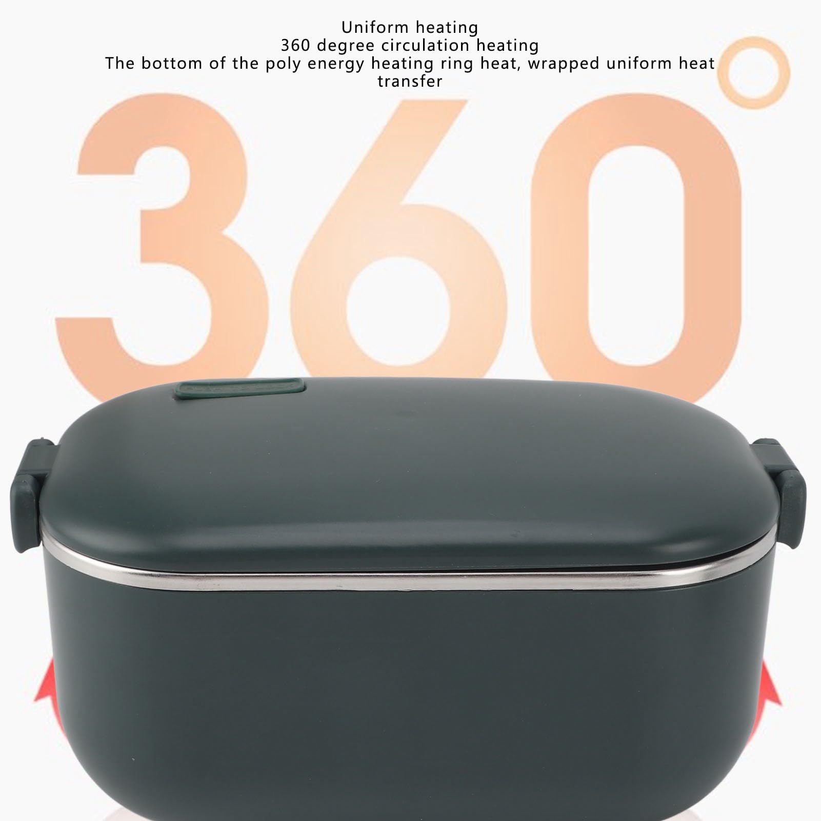 Lunch Box Elettrico da 1 Litro Contenitori per Alimenti Rapidi ed Efficienti a 360 Gradi, Riscaldamento Uniforme, Lavabile, a Prova di Perdite, Portatile, Riscaldato