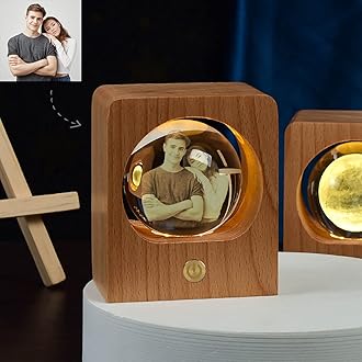 3D Crystal Ball Photo, Engraving Personalized Gift with Your Own Photo, Unique Child & Marriage Gift, Memorial Present