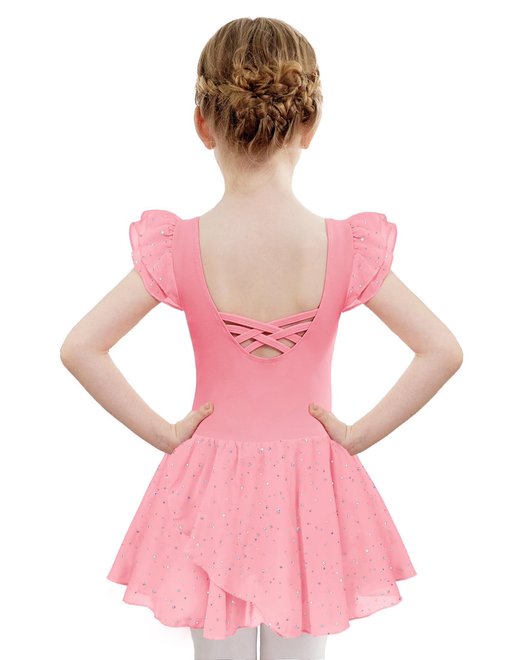 ソフト Zaclotre Leotards for Toddler Girls Ruffle Sleeve Ballet Leotard