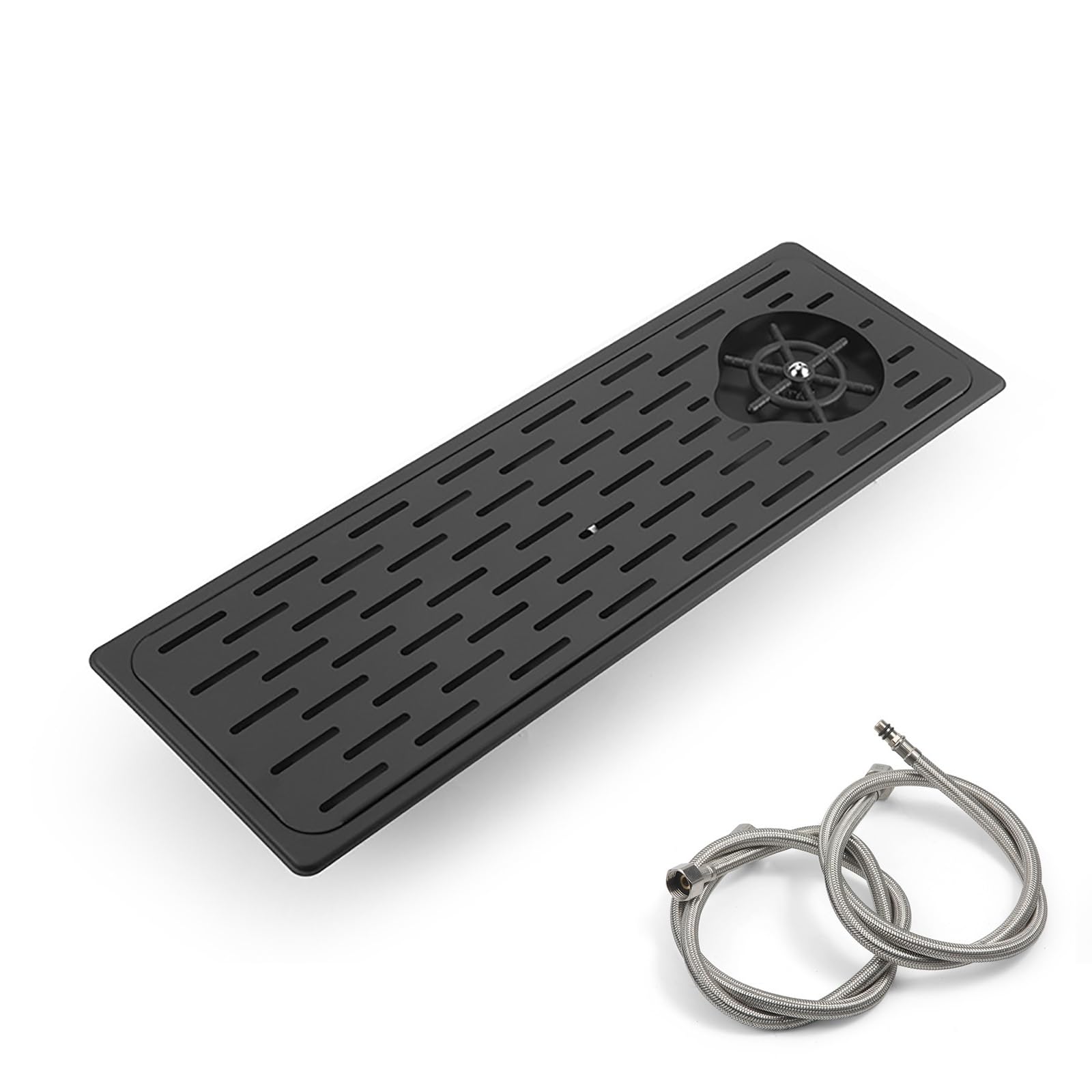Lavabicchieri Lavandino, Lavabicchieri in Acciaio Inox, Lavaggio Lavatazze Automatico Incorporato per Uso Domestico(Black,Large)