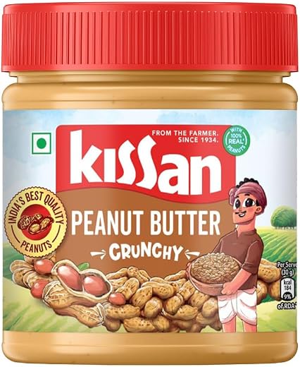 Kissan Crunchy Peanut Butter | High Protein | With Perfectly Roasted Peanuts | Naturally Gluten Free|| 350 g