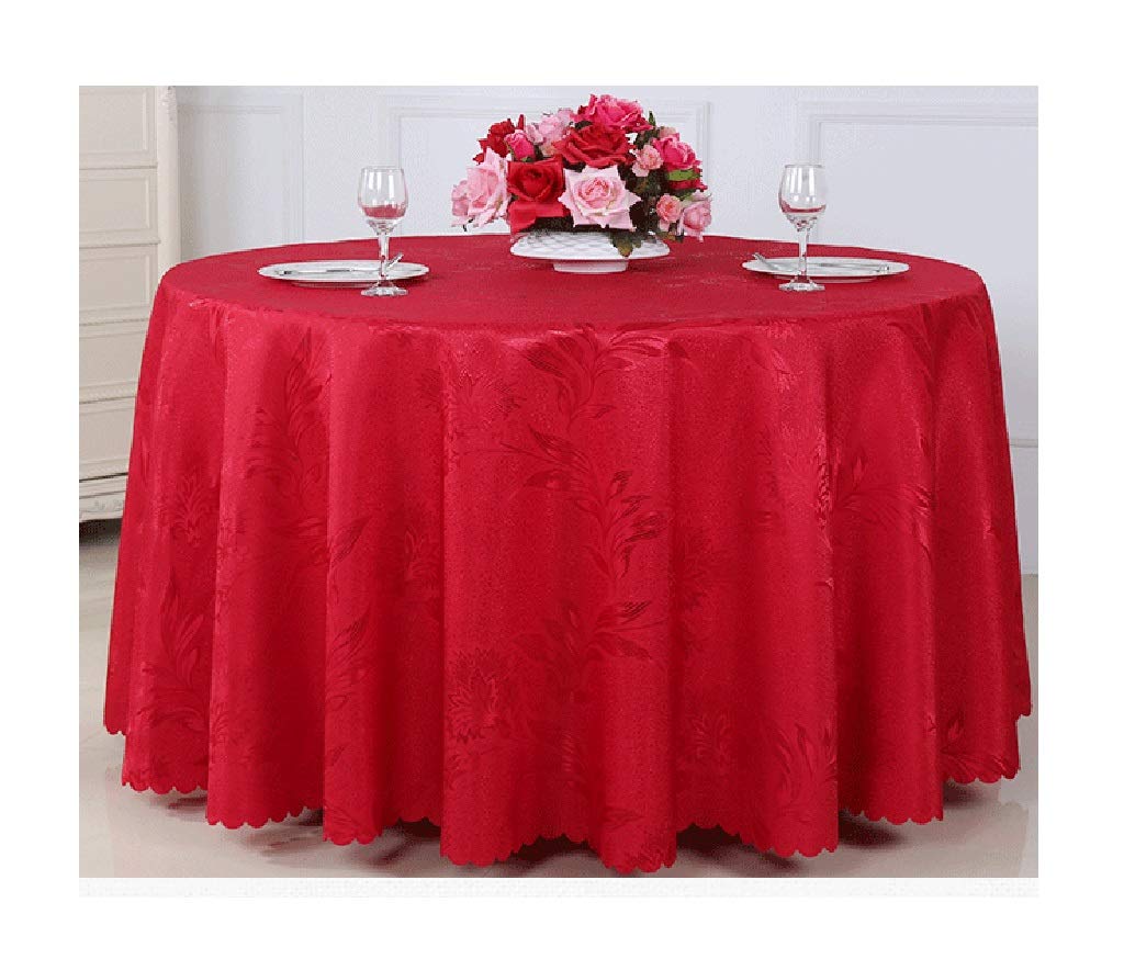 Purple/Red European Tablecloth Round Tablecloth Household Restaurant Hotel Simple Tablecloths Environmental Protection Tablecloth (Color : A Size : Round-180Cm)