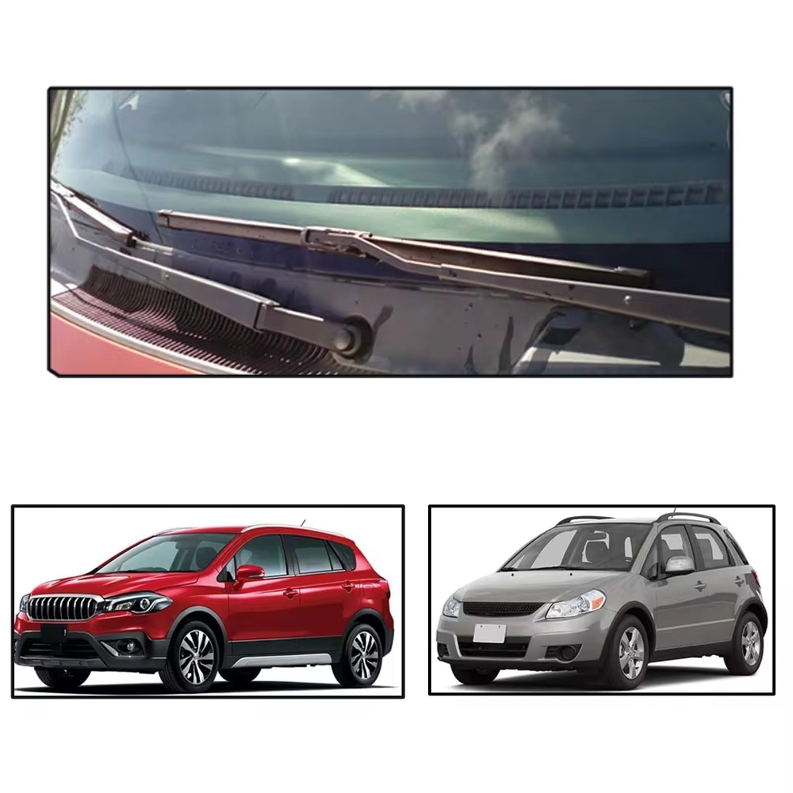 Compatible Con Suzuki Para SX4 2006-2020 Limpiaparabrisas Delantero 26 "14" Tira De Goma Para Automóvil Limpiador De Vidrios Para Automóvil Escobillas Coche