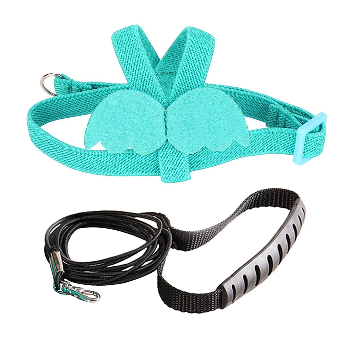 1 Ensemble de Corde d'entraînement au vol pour Oiseaux en Plein air, kit de Harnais et de Laisse pour Oiseaux, Harnais réglable pour Animaux de Compagnie (Bleu Clair)