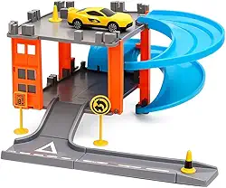 Radical Racing Pista de Carros com Rampa Radical, Circuito Infantil com Curvas e Obstáculos, Brinquedo Educativo para Crianças com Carro Incluso