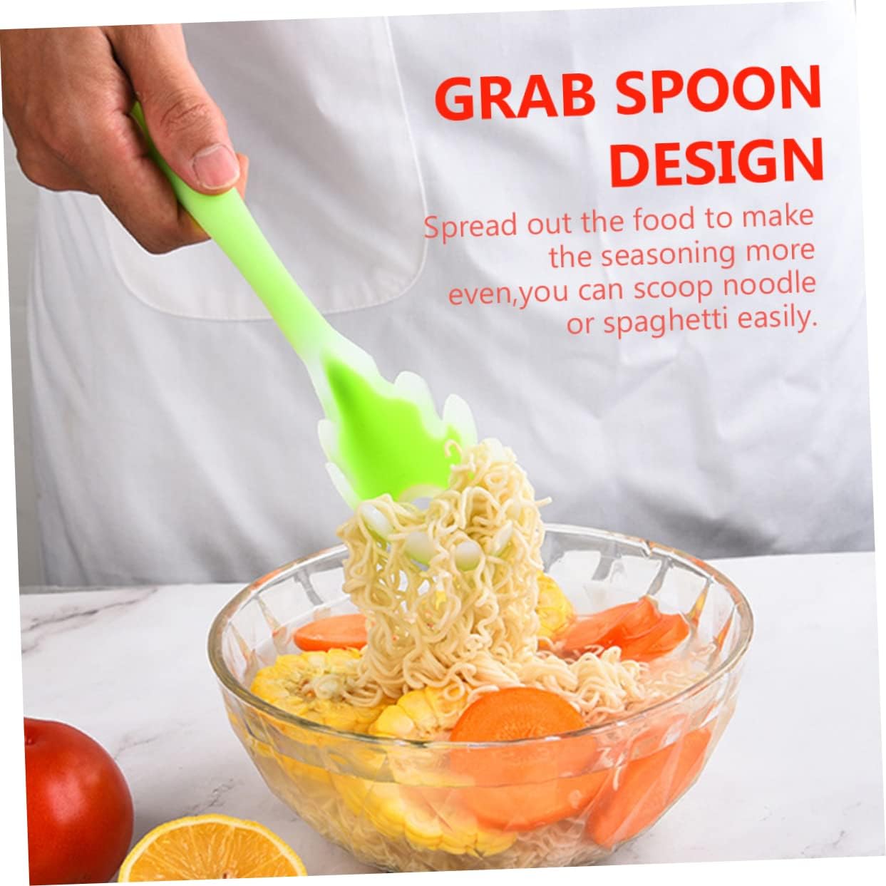 Generic Versatile Pasta Tongs Spaghetti Serving Spoon Soup Server Kitchen It Pasta Non-Slip Design Easy to Clean