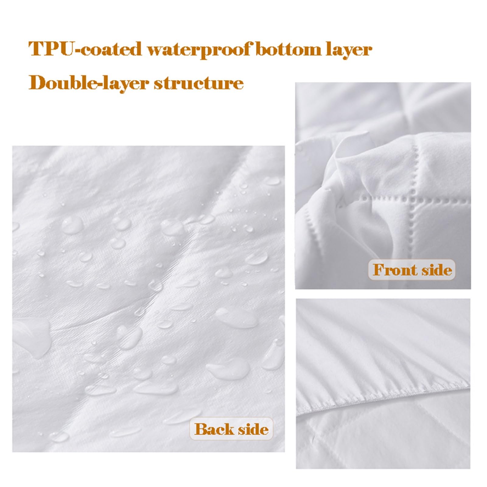 Coprimaterasso Impermeabile di Alta qualità, Singolo, Matrimoniale, Queen Size, King Size, Traspirante, con Angoli Elasticizzati, con Tasche Profonde, Lavabile in Lavatrice (Blu Royal, 200x2