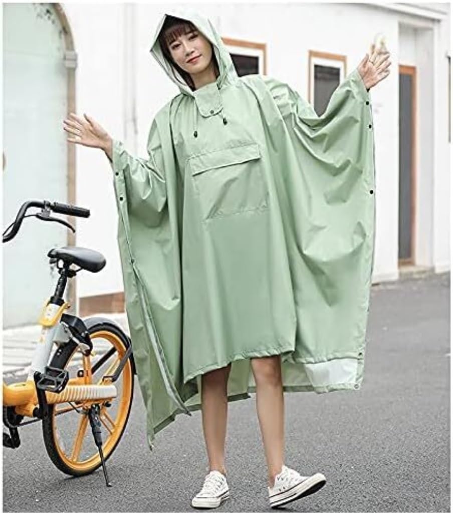 IRYZE Regenponcho Regenjacke Regenmantel Für Männer Und Frauen, Singles, Erhöht Dicker, Fahrrad, Lang, Ganzkörper Regenmantel Regencape (Color : Grün, Size : One size)