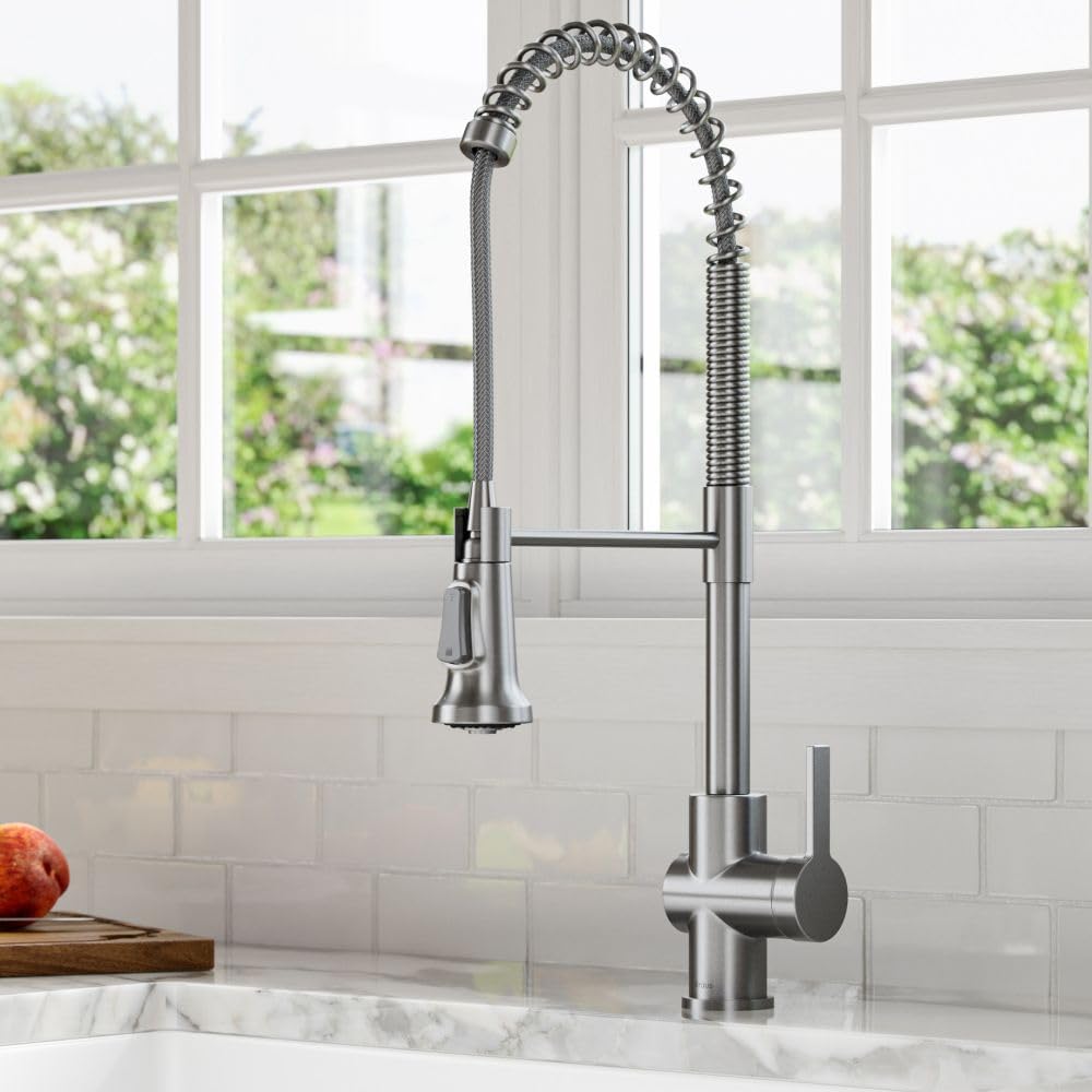 KRAUS Britt 2nd Gen Commercial Style Pull-Down Single Handle Kitchen Faucet in Spot Free Stainless Steel, KPF-1691SFS - Image 2