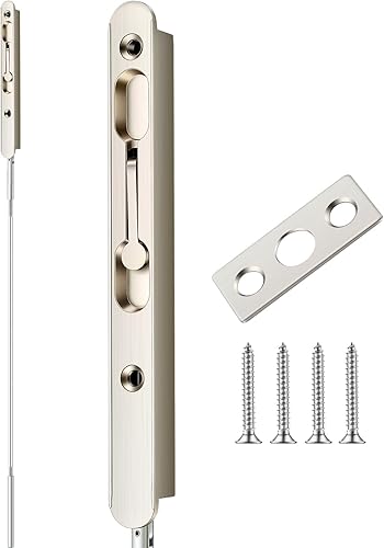 Blulu Perno empotrado de palanca abatible extendida de 18 pulgadas para puerta doble, herrajes para cerraduras de puerta francesa resistentes