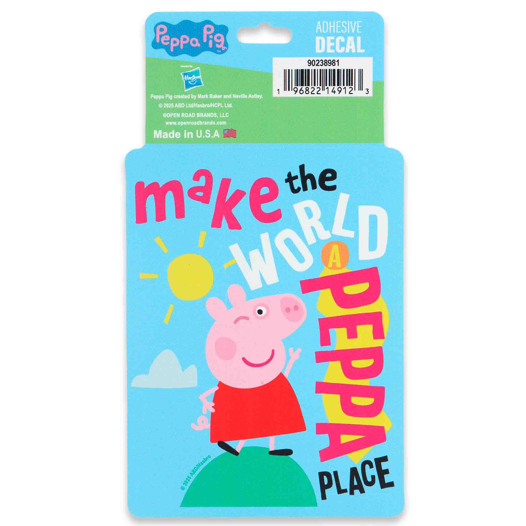 Hasbro Peppa Pig Make the World a Peppa Place Adhesive Vinyl Decal