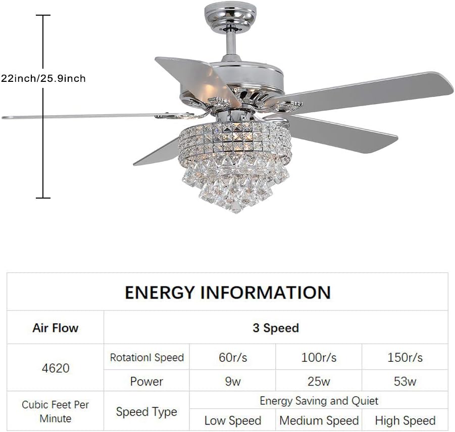 Flаѕh Dеаlѕ - 70% оƒƒ RainierLight Modern Crystal Chandelier Ceiling Fans with Lights and Remote Control for Indoor Quiet Energy Saving Electric Fan/Decoration(52 inch) Flаѕh Dеаlѕ - 80% оƒƒ RainierLight Modern Crystal Chandelier Ceiling Fans with Lights and Remote Control for Indoor Quiet Energy Saving Electric Fan/Decoration(52 inch)