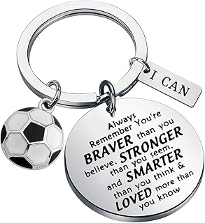 BNQL Soccer Keychain Gifts Soccer Lover Gifts for Soccer Players Team Inspirational Gifts Soccer Charm Keychain (Soccer Keychain)