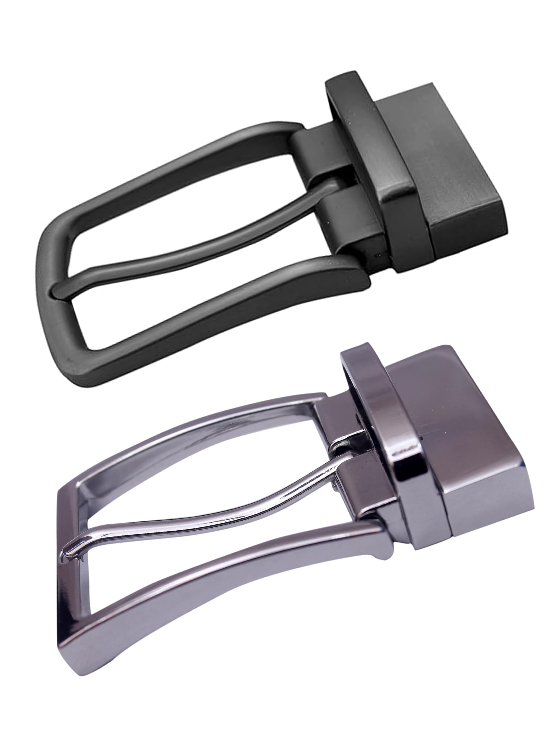 Reversible Belt Buckle only | 1.5 Inches (35mm) Prong/Pin Buckle | 2 Pcs. Rotated Replacement Buckle For Men and women Belt | Combo Pack of 2 | RPB_GS_02