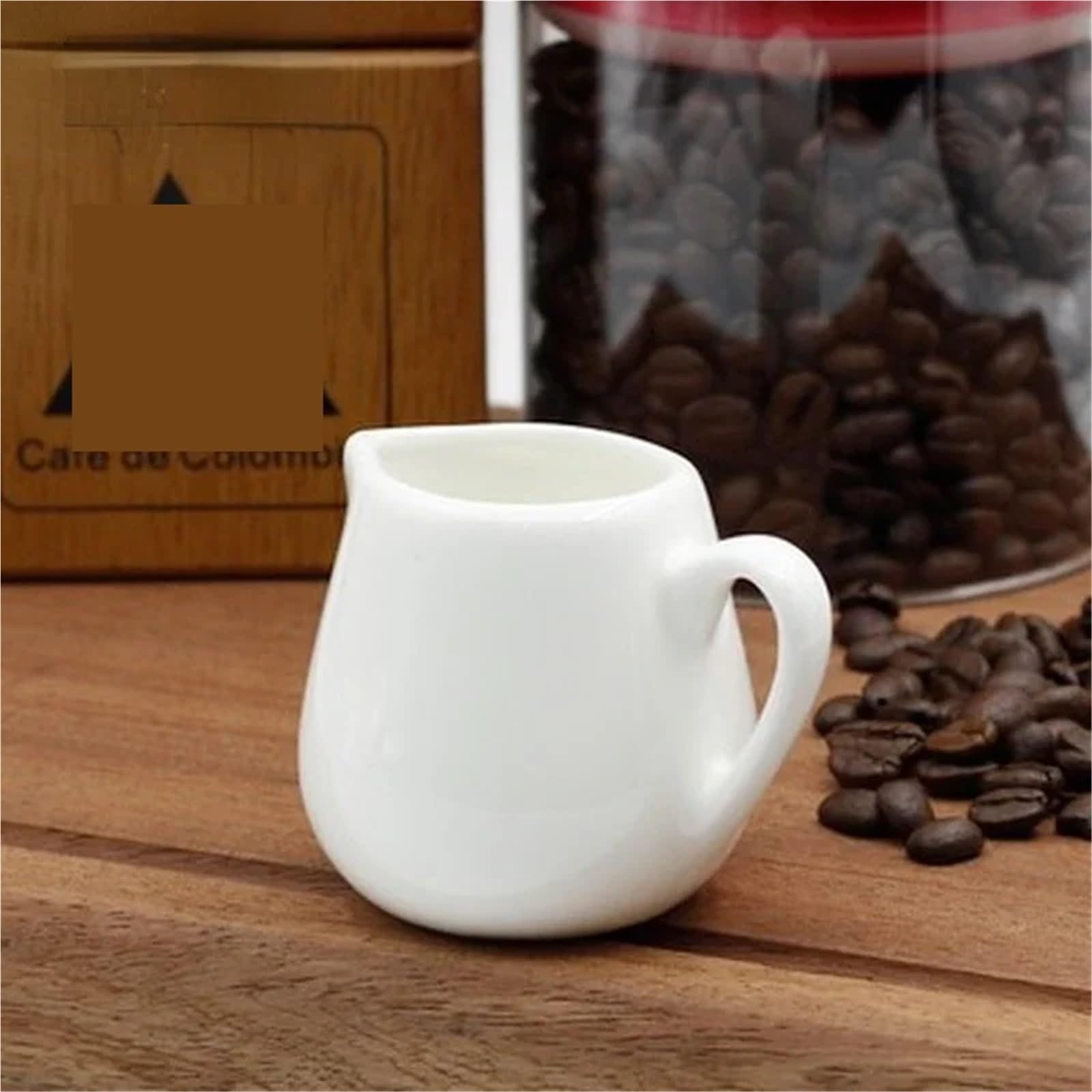 2 uds té de la tarde café cafetera jarra cerámica for leche Barista herramientas taza Para Espumar(White-2,50ml)