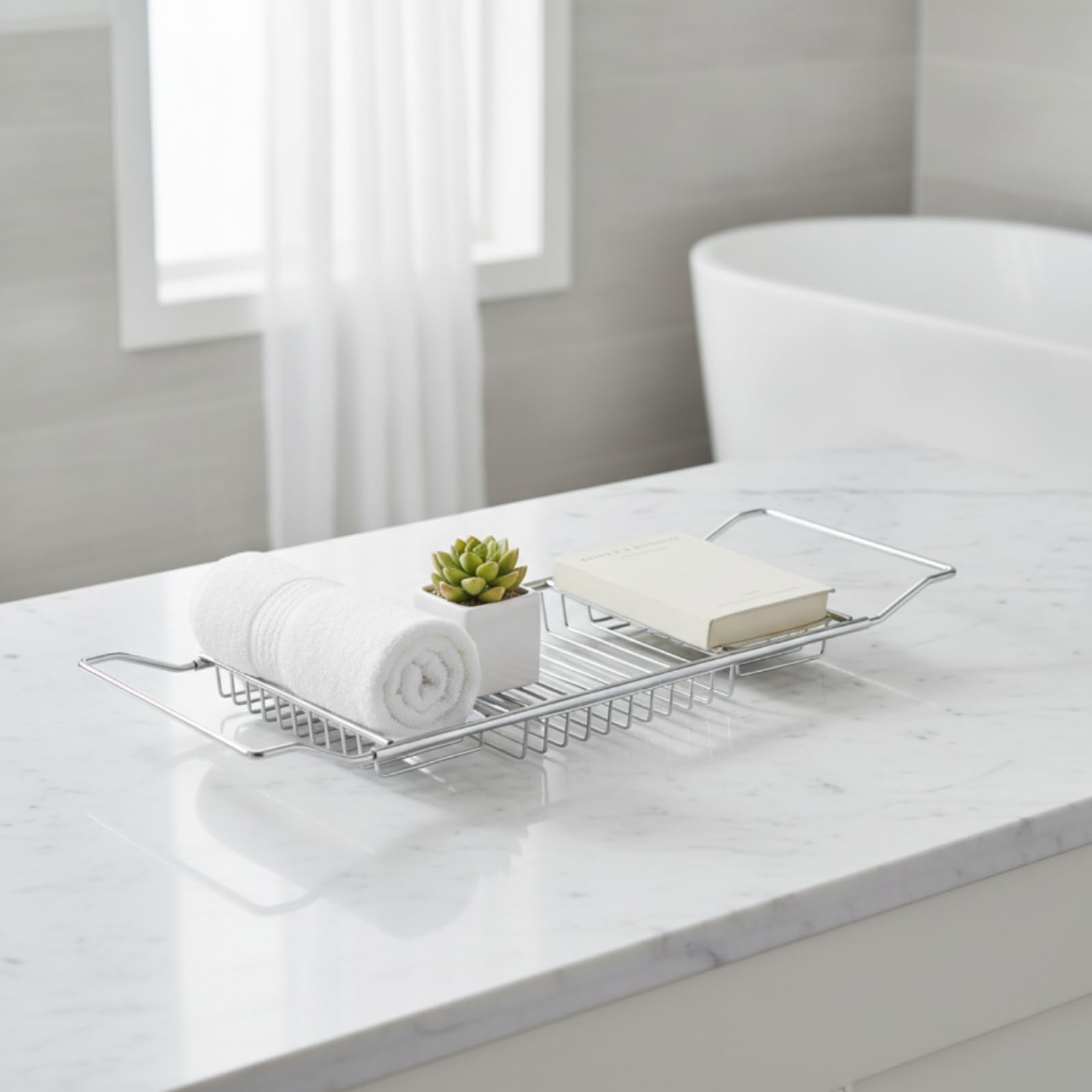 F Fityle Estante de Baño Bandeja de Bañera Organizador Rejilla Soporte de Acero Inoxidable 304 Expansible para Mantener Artículos a Mano y Secos Adecuado para, Style to 3