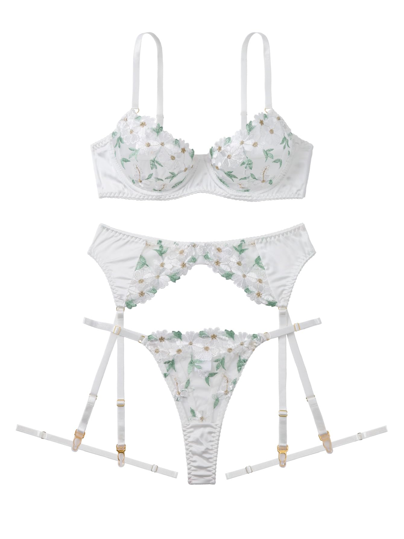 Lilosy Sexy Lingerie Set 3 Piece Women Outfit Bra and Panty
