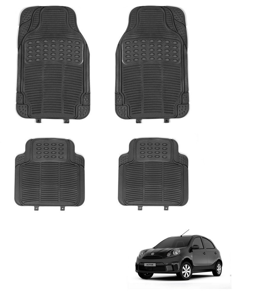 Autonity Rubber Car Floor / Foot Mats Set Of 4 Grey For Nissan Micra