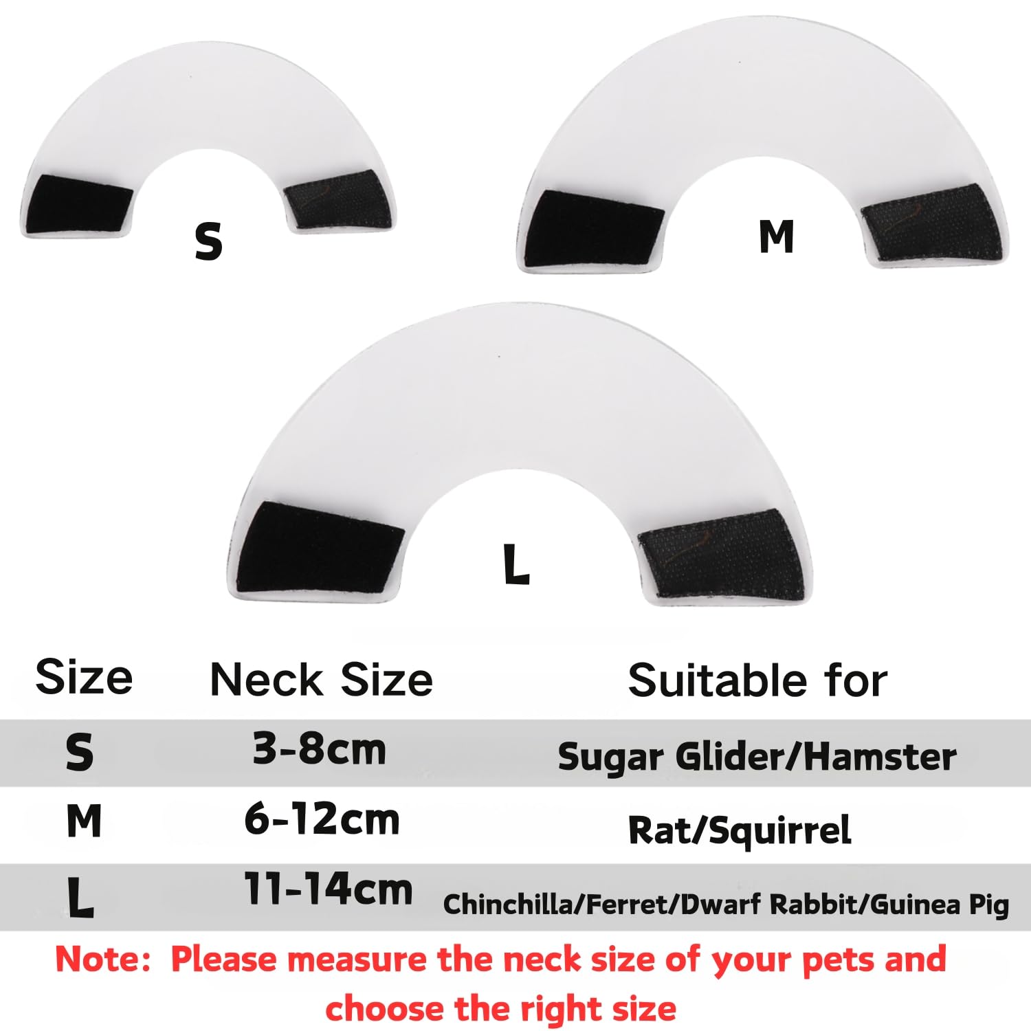 FORZENA 2PC Sugar Glider Recovery Collar Adjustable Protection Cone Soft Recovery Collar for Rat Bird Hamster Rabbit Guinea Pig After Surgery Wound Healing Elizabeth Neck E Collar (L (11-14cm))