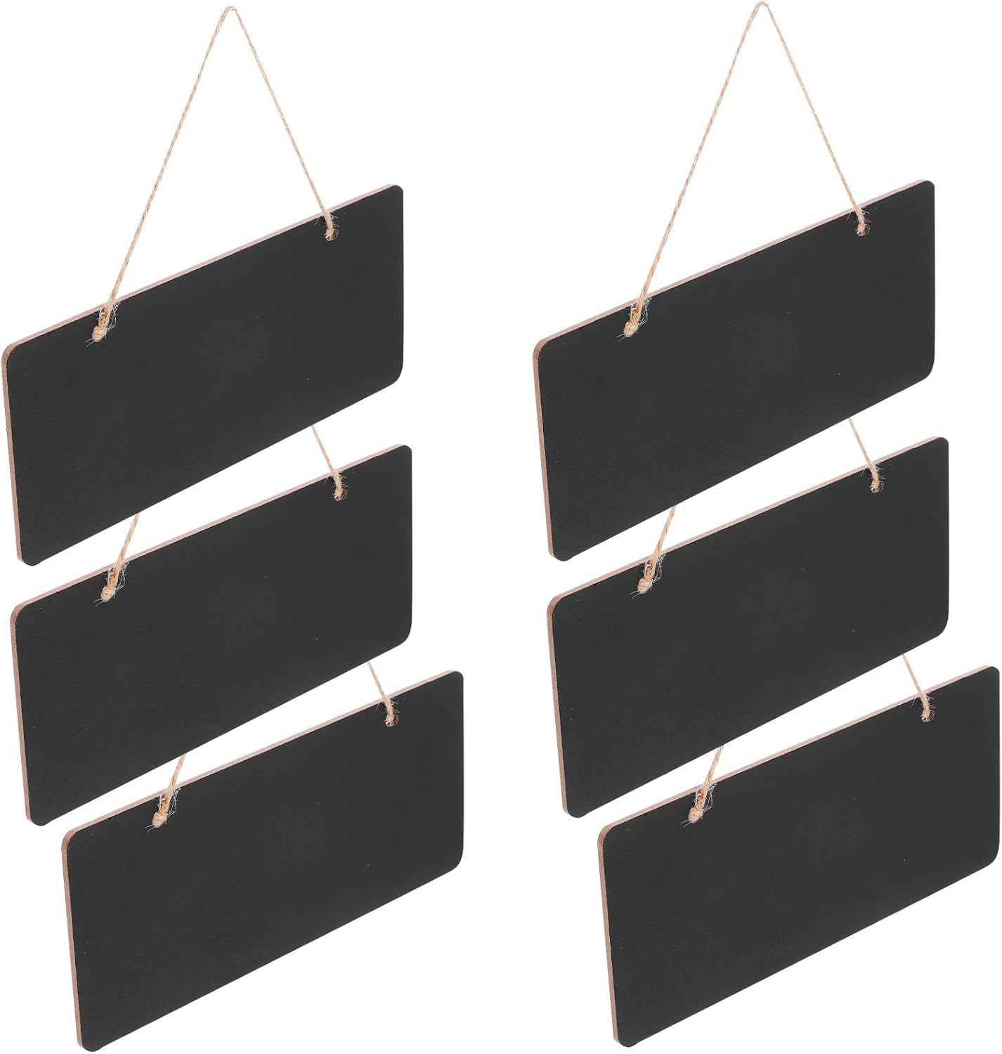 6pcs Wooden Hanging Chalkboard Sign with Rope Xmas Decorative