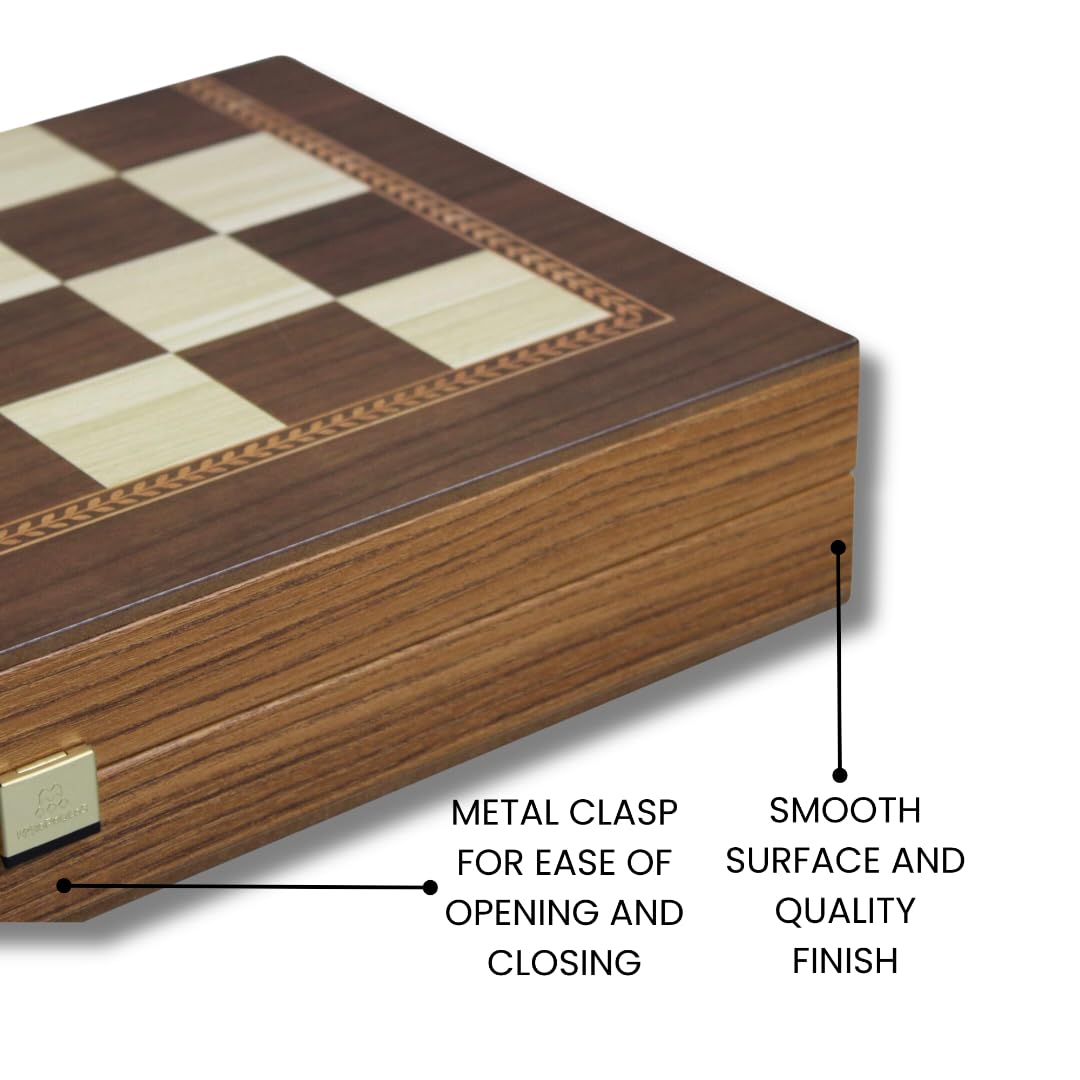 Wooden Walnut Design Backgammon Set 19 inch
