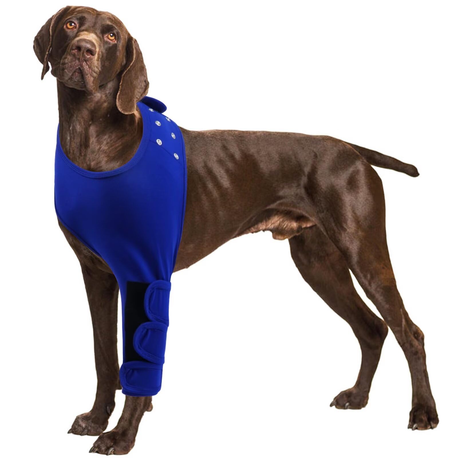IECOii Dog Recovery Suit,Dog Leg Sleeve for Surgery,Adjustable Dog Wound Elbow Brace Protector,Dog Recovery Sleeve to Prevent Bite Licking,Dogs Protective Sleeve,Dog Post Surgery Body Suit,Blue,4XL