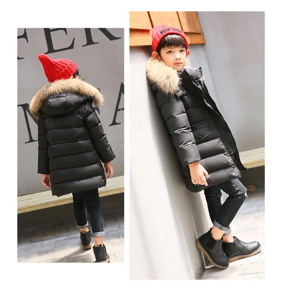 Cappotto Lungo con Cappuccio Invernale da Unisex Ragazzi Giubbotto Trapuntato Incappucciato Piumino 2-15 Anni