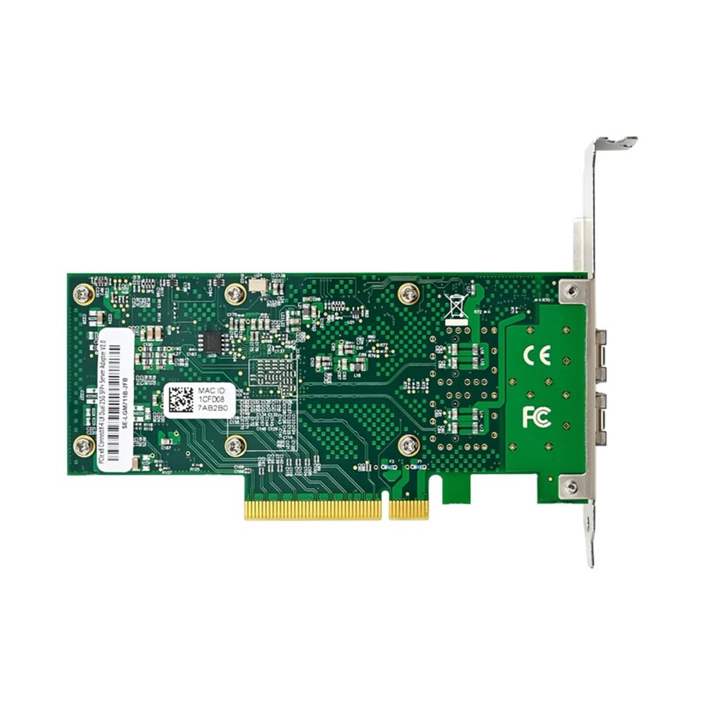 Carte Réseau Optique PCIe X8 X-4 à Double Port 10G SFP28, Carte Adaptateur Réseau à Double Port 10G et Carte Réseau Gigabit à Double Port