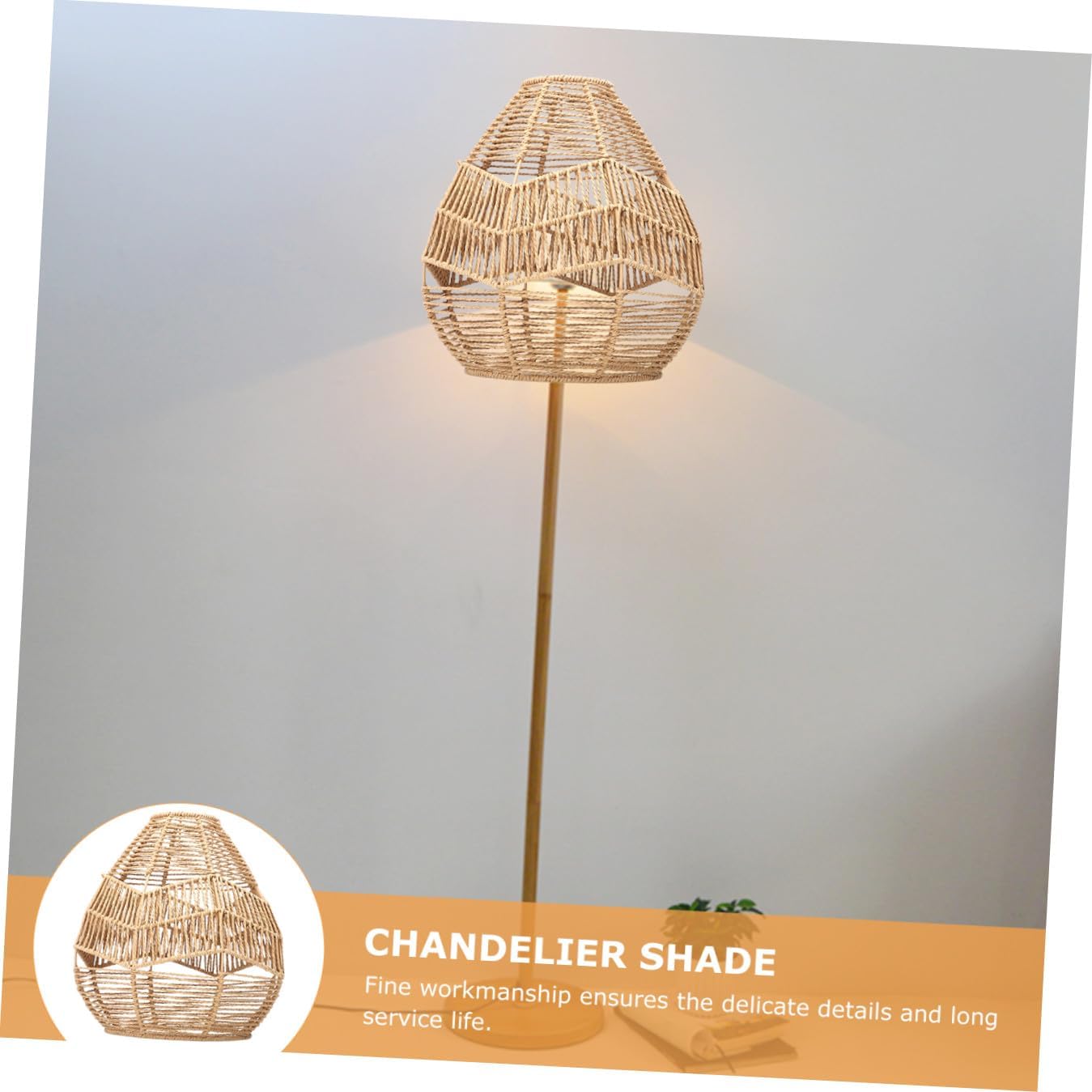 Ciieeo 1pc Imitation Rattan Weaving Lampshade for Ceiling Light Chinese Style Hanging Lamp Unique Design Suitable for Bar Home Easy to Install Warm Lighting