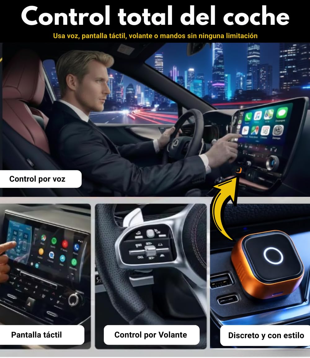 【Carplay Inalámbrico 2026】 Android Auto Adaptador Bluetooth Compatible con iPhone Apple Y Android, Elimina Cables Mejora tu Experiencia con el Coche Conexión Estable y Sin Retrasos (SwiftLink SE MAX) — view 5