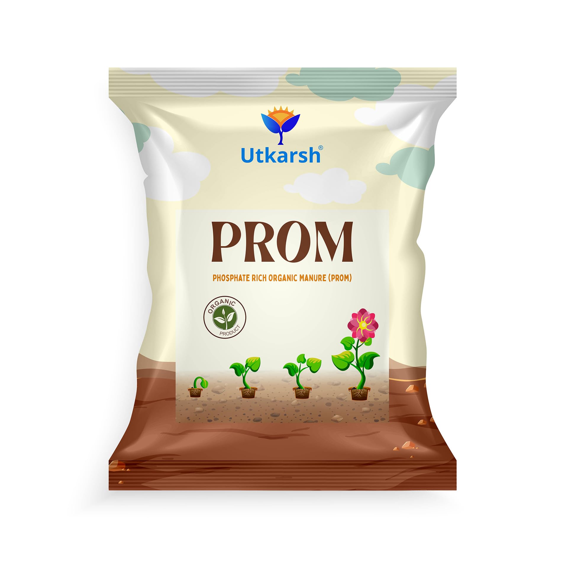 Utkarsh PROM - Phosphate Rich Organic Manure for Plants, Home & Garden - 5 Kg Granules, 100% Water Soluble Organic DAP for Plants Growth, Bio DAP to Improve Flowering, Fruiting & Vegetables; Pack of 1