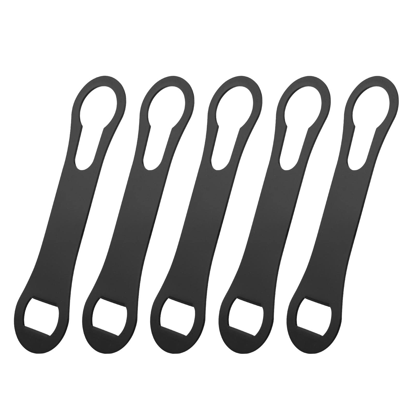 5 Pcs Bottle Opener and Pour Spout Remover Flat Metal Bar Key, Dog Bone Stainless Steel Speed Wine Bottle Opener, for Bar Bartenders Kitchen Home Restaurant(Black)