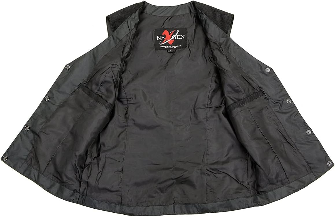 Milwaukee Leather SH1955 Ladies Black Textile Vest with Wing Embroidery